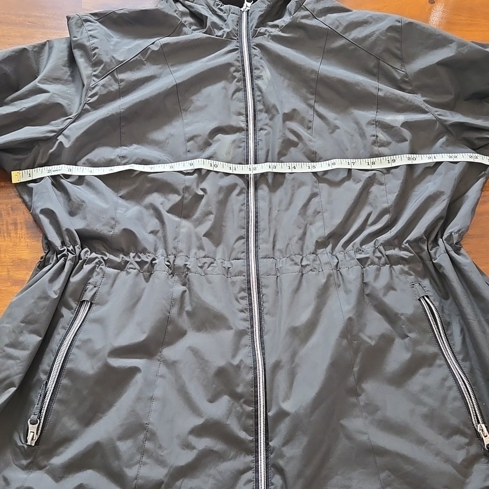 Free Country Dark Green Hooded Faux Fur Lined Raincoat Jacket Size 1X - Picture 2 of 12